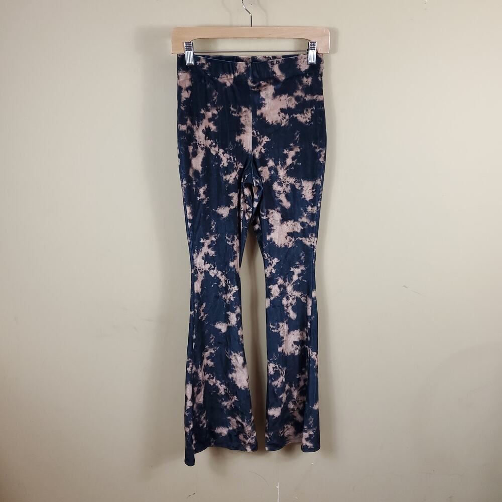 TOPSHOP Tie Dye Velvet Flare Trousers Size 6P